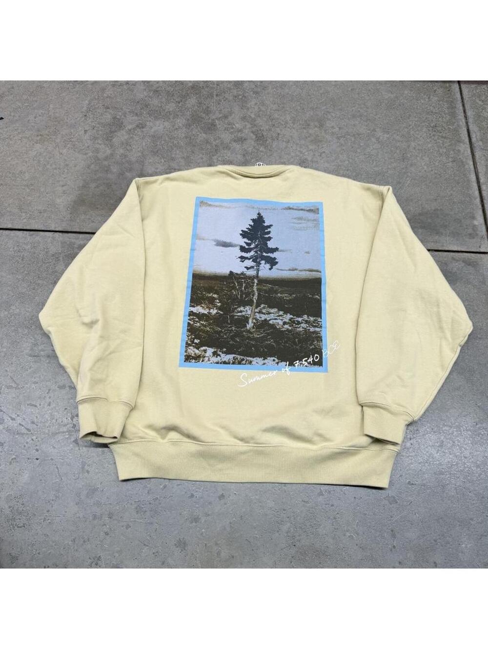 acne studios x tjikko cream big logo nature crewneck size small